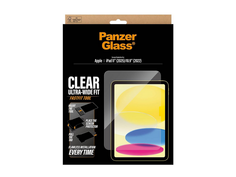 PanzerGlass Screen Protector iPad 11" (2025-2026) | 10.9" (2022) | Ultra-Wide Fit w. Fastfit tool