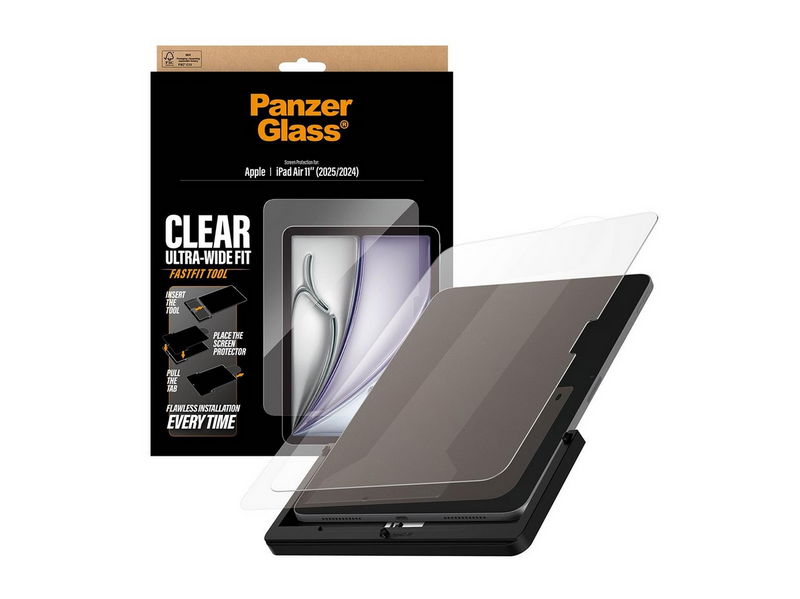 PanzerGlass Screen Protector iPad Air 11" (2024-2026) | Ultra-Wide Fit w. Fastfit tool
