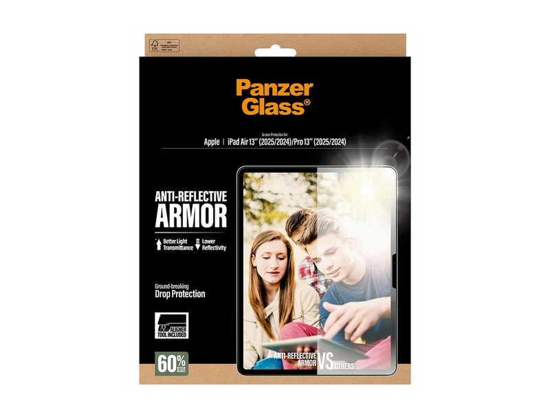 PanzerGlass Anti-Reflective Armor Screen Protector iPad Air 13" (2025-2024) | Pro 13" (2025-2024) | Ultra-Wide Fit w. Fastfit tool
