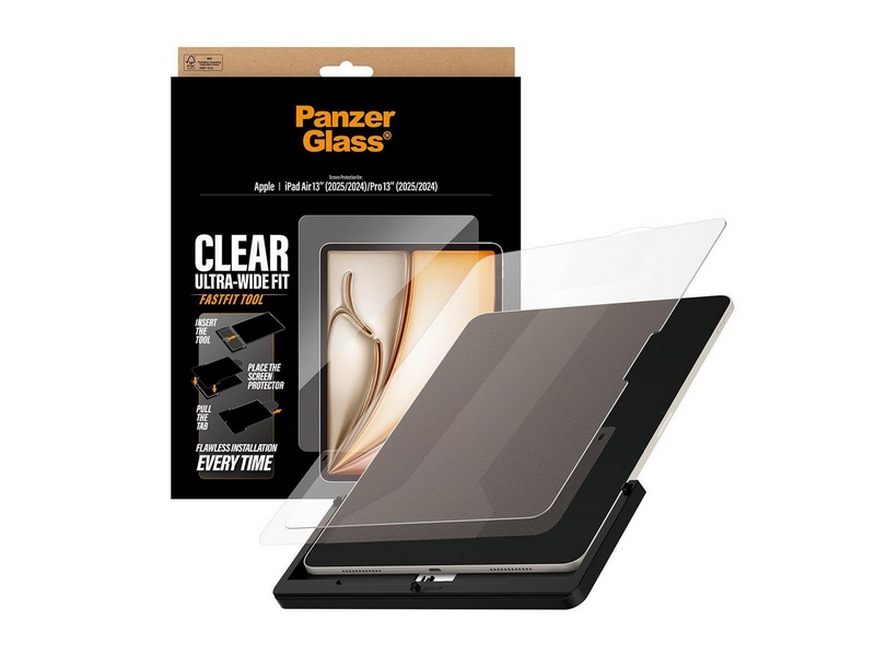 PanzerGlass Screen Protector iPad Air 13" (2024-2026) | Pro 13" (2024-2025) | Ultra-Wide Fit w. Fastfit tool