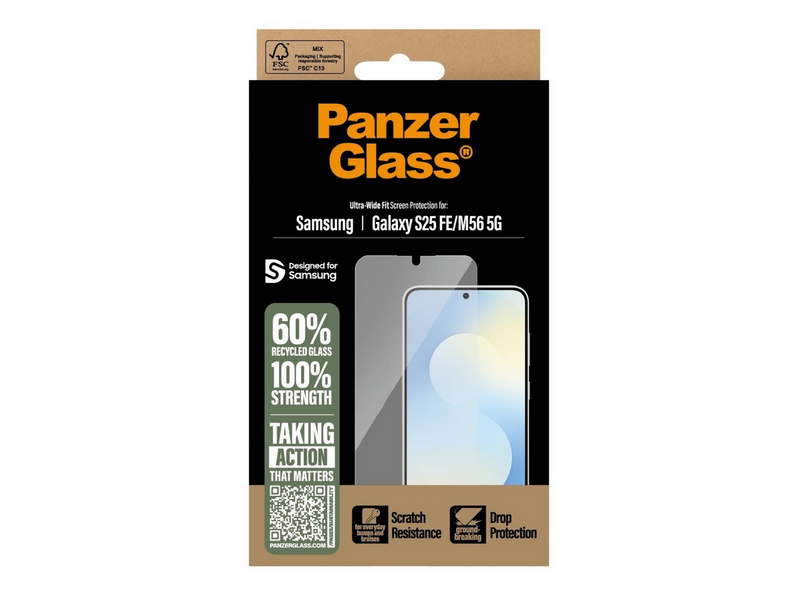 PanzerGlass Screen Protector Samsung Galaxy S25 FE 5G | M56 5G | Ultra-Wide Fit