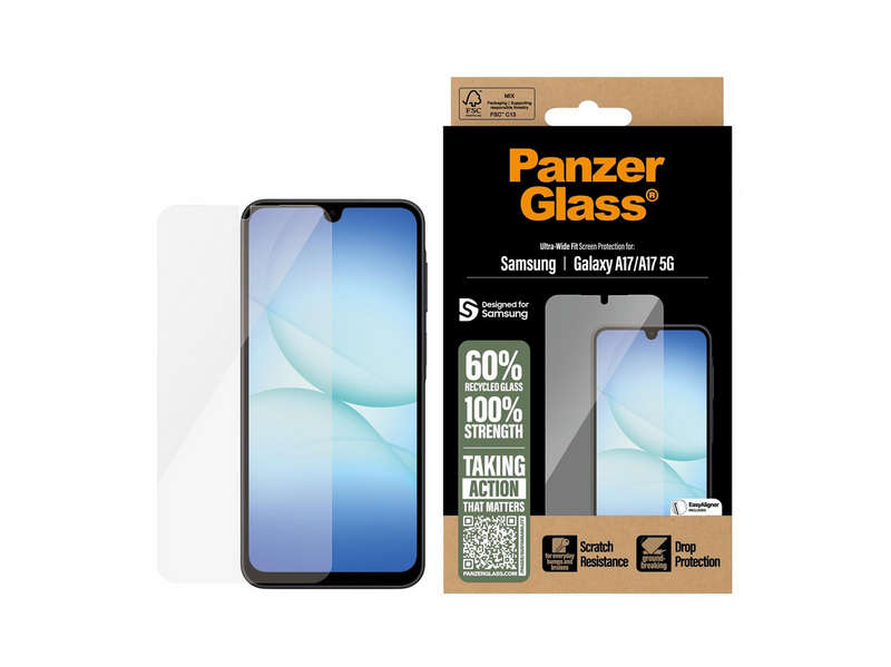 PanzerGlass Screen Protector Samsung Galaxy A17 | A17 5G | Ultra-Wide Fit w. EasyAligner