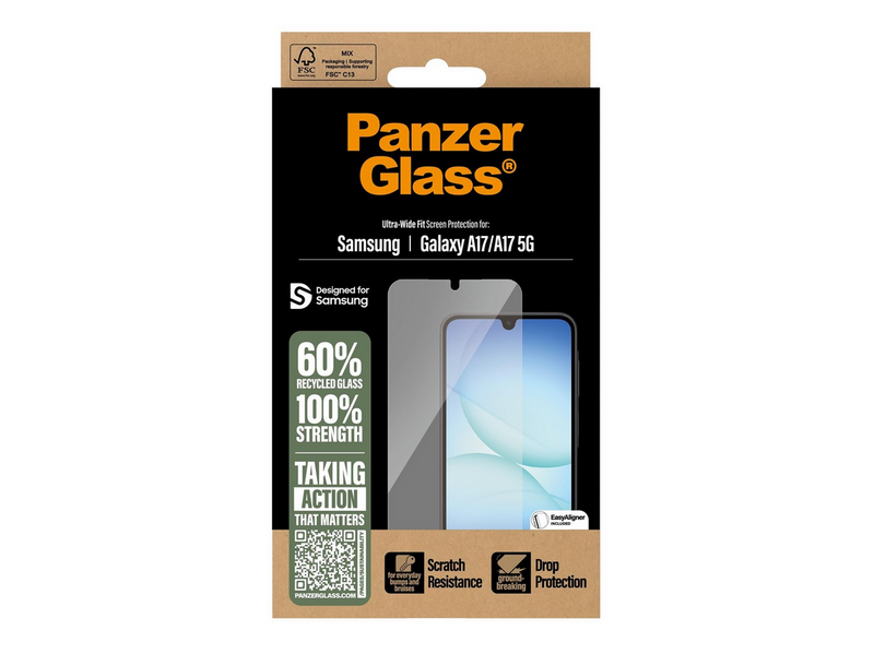 PanzerGlass Screen Protector Samsung Galaxy A17 | A17 5G | Ultra-Wide Fit w. EasyAligner
