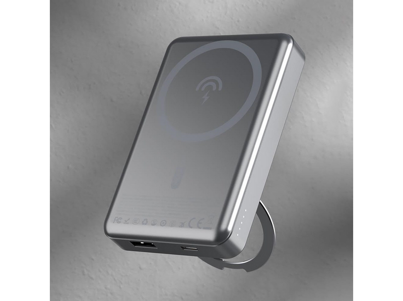 Dudao K28 10000mAh PD 22.5W MagSafe Powerbank with Metal Case and Ring Stand - Gray - 10000 mAh