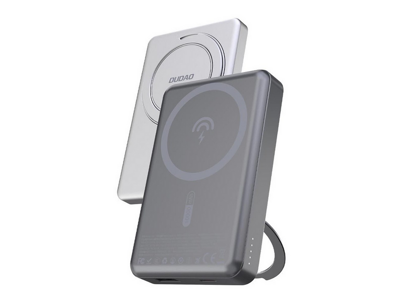 Dudao K28 10000mAh PD 22.5W MagSafe Powerbank with Metal Case and Ring Stand - Gray - 10000 mAh