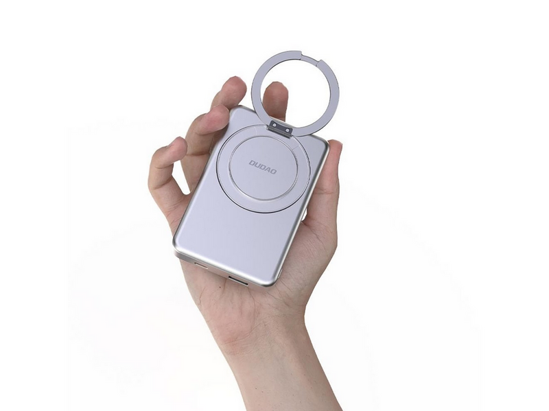 Dudao K28 10000mAh PD 22.5W MagSafe Powerbank with Metal Case and Ring Stand - Gray - 10000 mAh