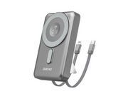 Dudao K29 10000mAh PD 20W MagSafe Power Bank with Metal Case Stand and Built-in USB-C/ Lightning Cables - Gray - 10000 mAh