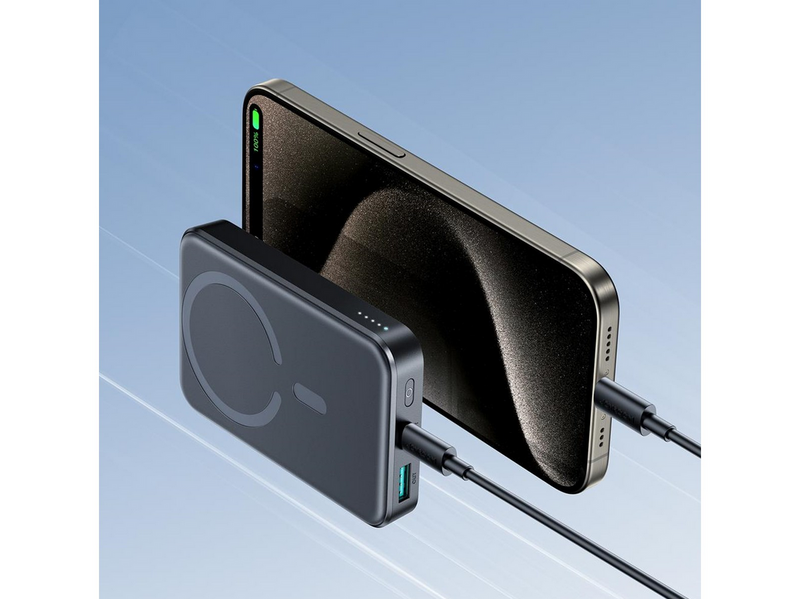 Joyroom Powerbank JR-W020 20W 10000mAh MagSafe + USB-C - USB-C cable 0.25m - black - 10000 mAh