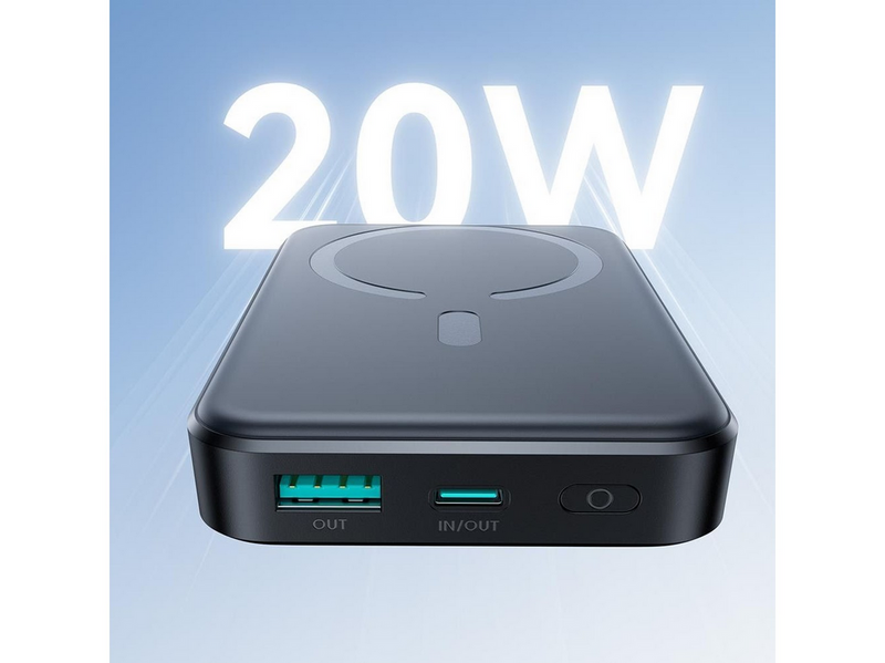 Joyroom Powerbank JR-W020 20W 10000mAh MagSafe + USB-C - USB-C cable 0.25m - black - 10000 mAh