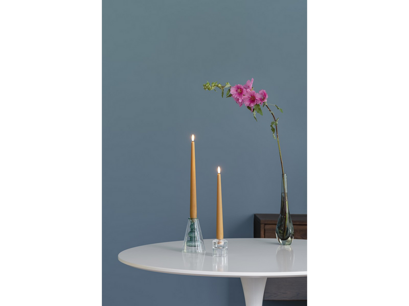 Moods & More LED taper candle - Slim - Honey mustard - 23x250 mm - 2 pcs
