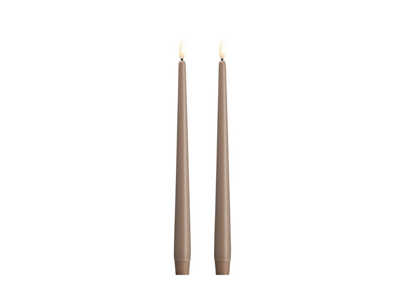 Moods & More LED taper candle - Slim - Sand - 23x300 mm - 2 pcs