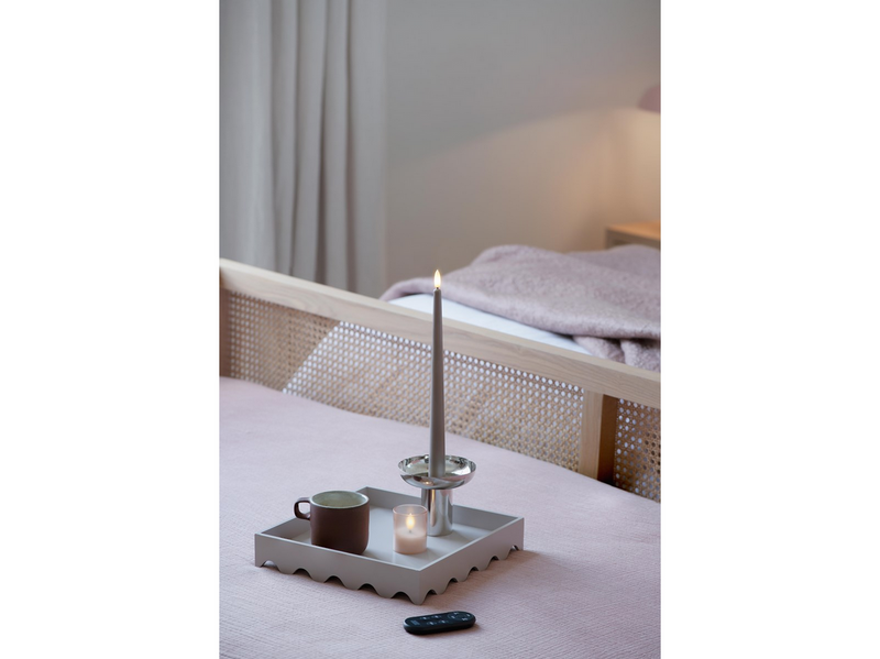 Moods & More LED glass candle - Hurricane - Champagne - 47x57 mm - 2 pcs