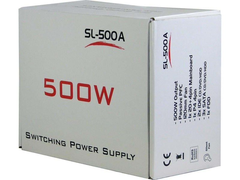 Inter-Tech SL-500A Netzteile - 500 Watt - 120 mm - ATX - 80 Plus