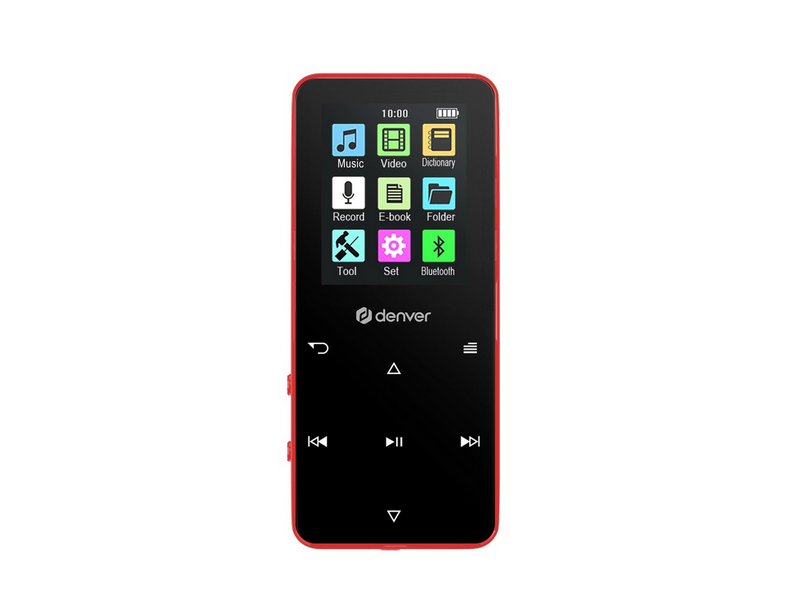 DENVER MP-1830R RED - MP4 media player with built-in bluetooth and rechargeable battery - MP3 Spieler 4 GB