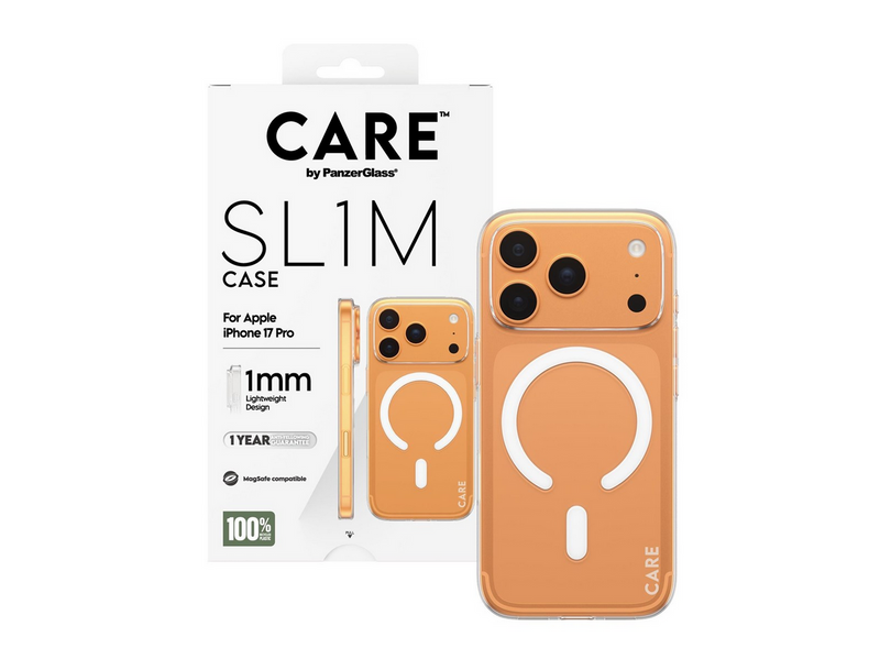 CARE by PanzerGlass SL1M Case Transparent w. MagSafe iPhone 17 Pro