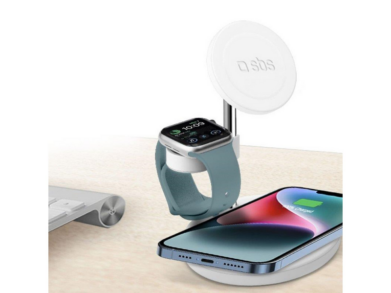 SBS 3-in-1 vertical wireless charging station - White