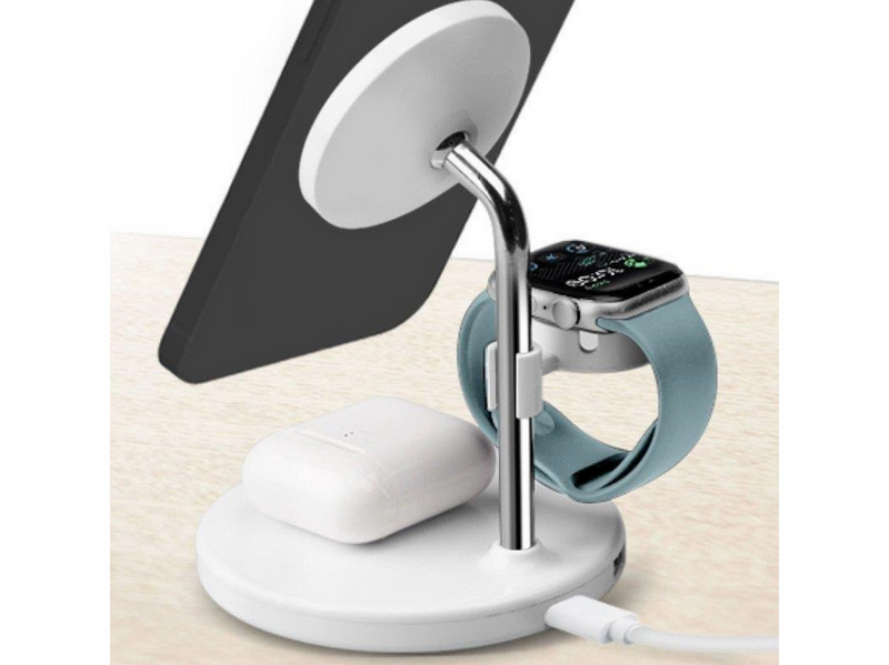 SBS 3-in-1 vertical wireless charging station - White