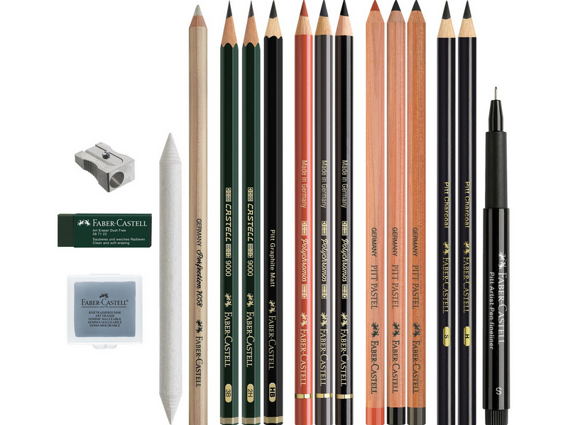 Faber-Castell Discovery Set trockene Künstlerprodukte