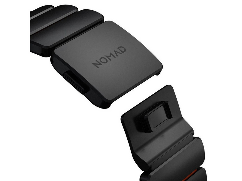 Nomad Stratos Band - 49mm | Black Titanium | Ultra Orange FKM