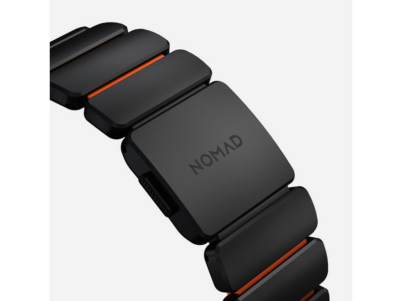 Nomad Stratos Band - 49mm | Black Titanium | Ultra Orange FKM