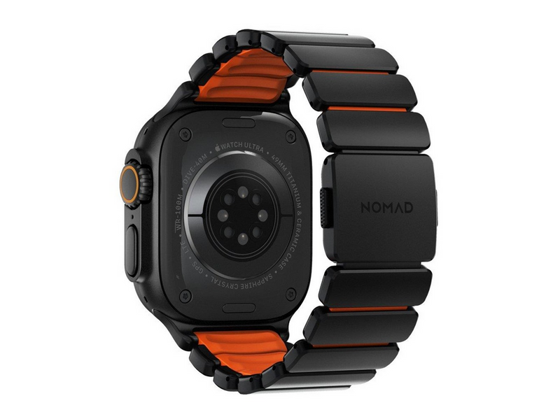 Nomad Stratos Band - 49mm | Black Titanium | Ultra Orange FKM