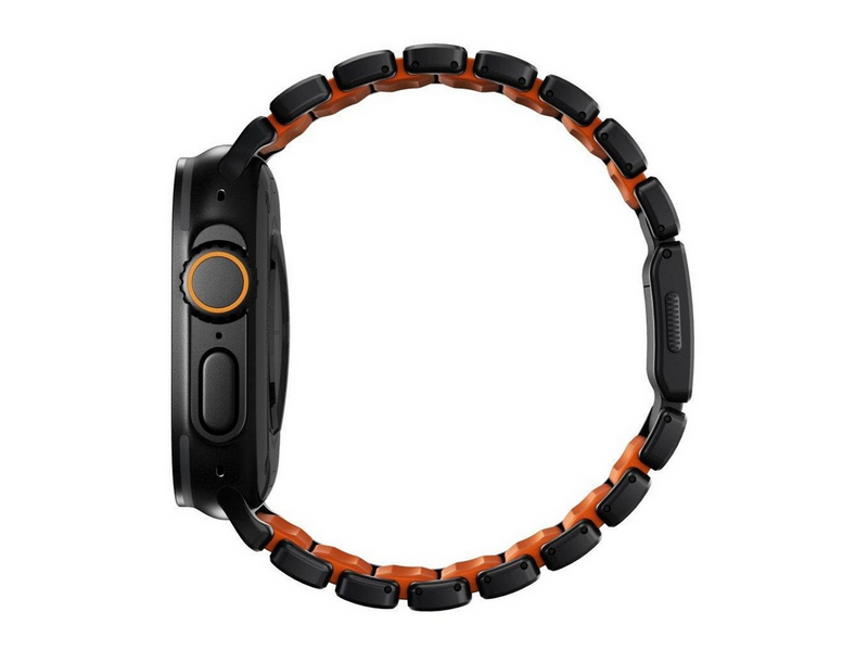 Nomad Stratos Band - 49mm | Black Titanium | Ultra Orange FKM