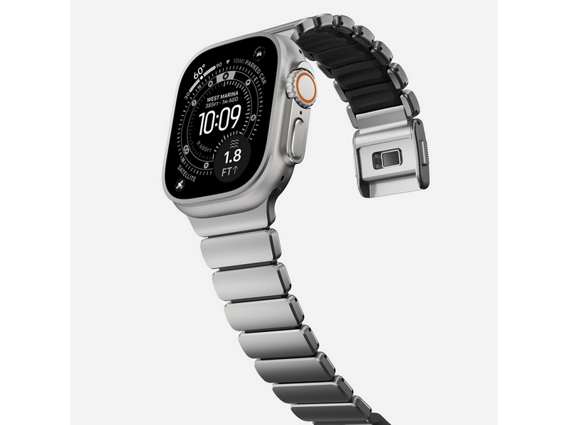 Nomad Stratos Band - 49mm | Natural Titanium | Black FKM
