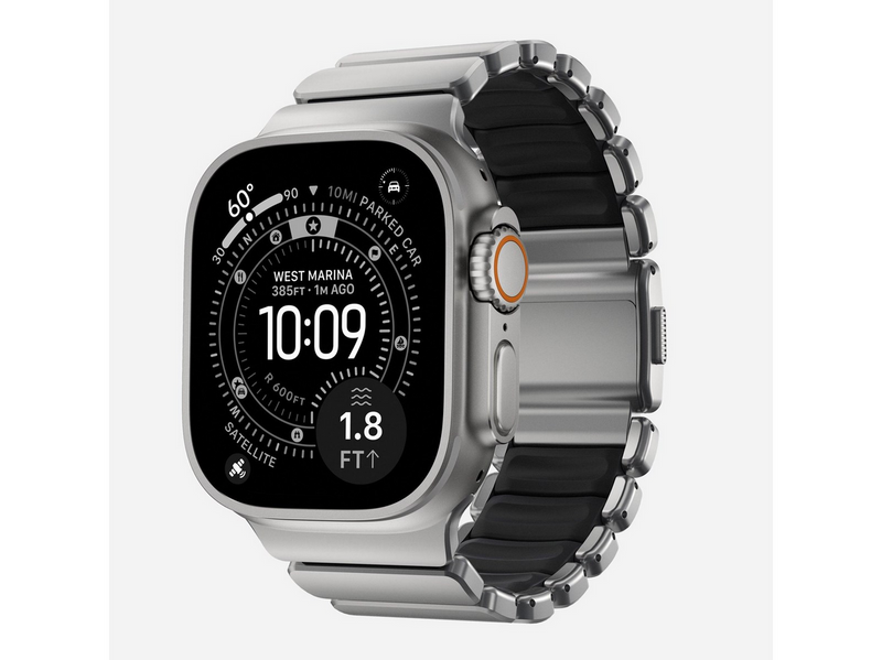 Nomad Stratos Band - 49mm | Natural Titanium | Black FKM
