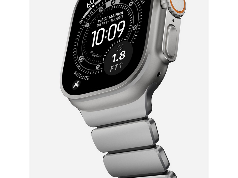 Nomad Stratos Band - 49mm | Natural Titanium | Black FKM