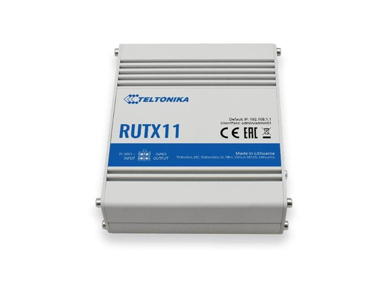 Teltonika RUTX11 Dual SIM Industrial Router - Wireless router 802.11a/b/g/n/Wi-Fi 5 Wave 2