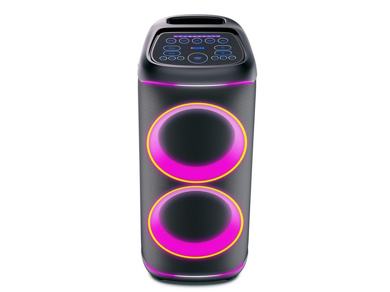 DENVER BPS-470 - Bluetooth Party Speaker with LED light & 2 x 10" woofers - Black