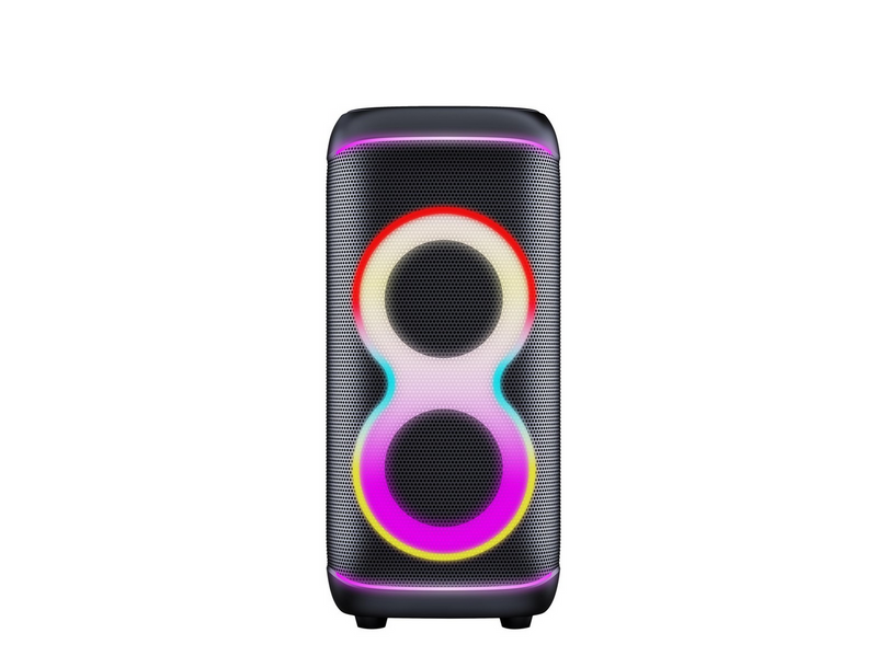 DENVER BPS-370 - Bluetooth Party Speaker with light function & 2 x 6.5" woofers - Black
