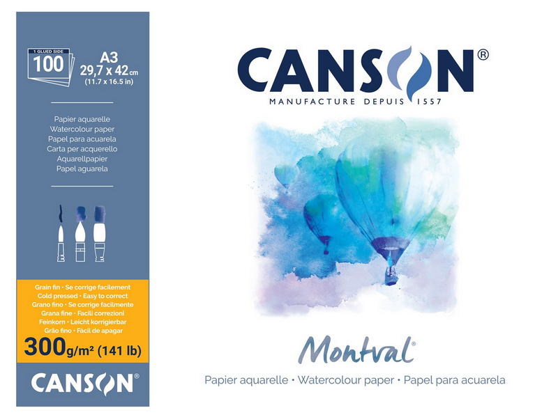 Canson Montval CP A3 300G Pad 100 SH