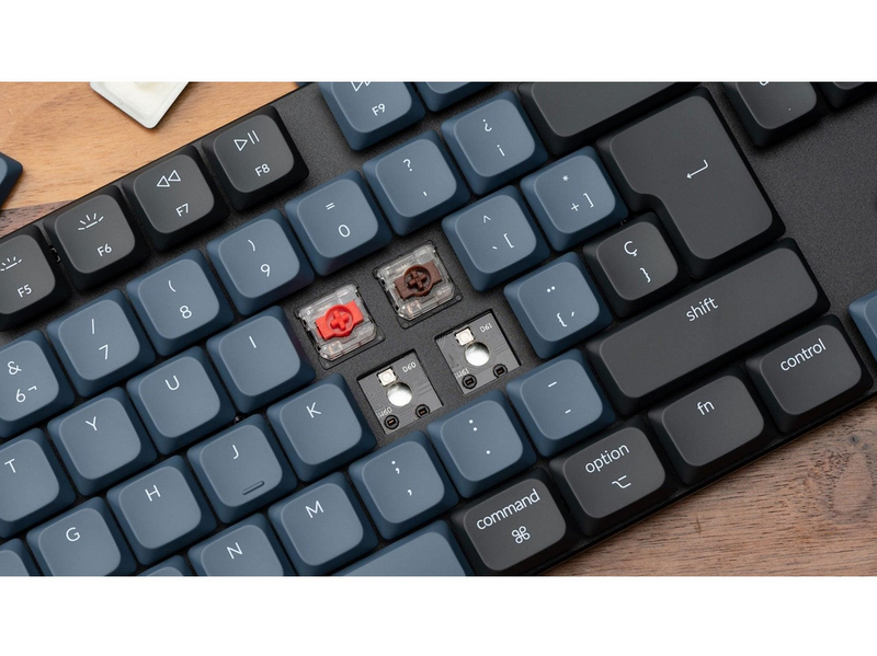 Keychron K1 Pro QMK/VIA Wireless RGB Hot Swap Low Profile Brown - Gaming Tastatur (TKL) - 80% - Nordic ISO - Schwarz
