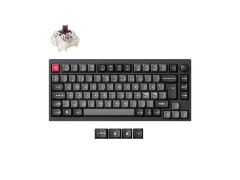 Keychron Lemokey P1 Pro - Gaming Tastatur (TKL) - 75% - Nordic ISO - Schwarz