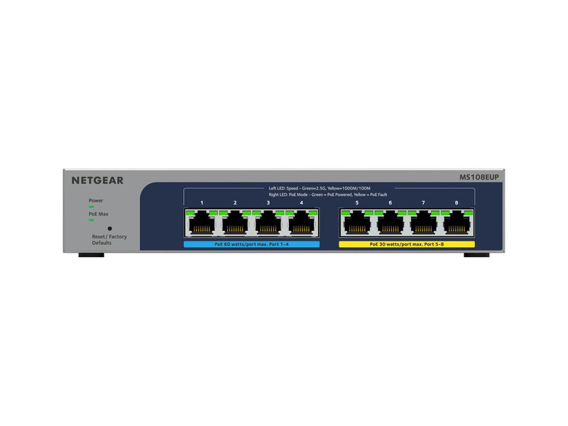 Netgear MS108EUP 8-port Multi-Gigabit (2.5G) Ultra60 PoE++ Ethernet Plus Switch