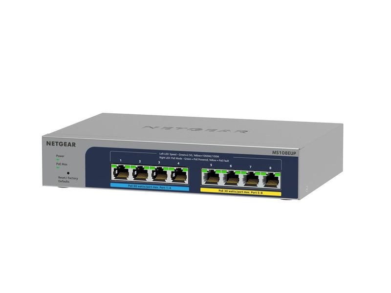 Netgear MS108EUP 8-port Multi-Gigabit (2.5G) Ultra60 PoE++ Ethernet Plus Switch