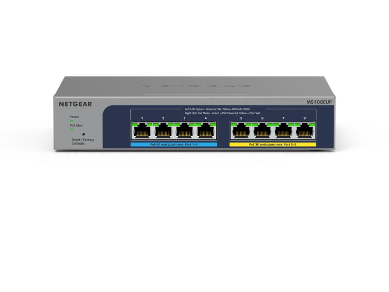 Netgear MS108EUP 8-port Multi-Gigabit (2.5G) Ultra60 PoE++ Ethernet Plus Switch