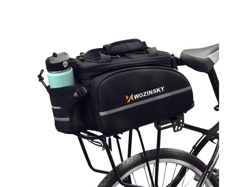 Wozinsky large bike rack bag 35l + rain cover black (WBB19BK)