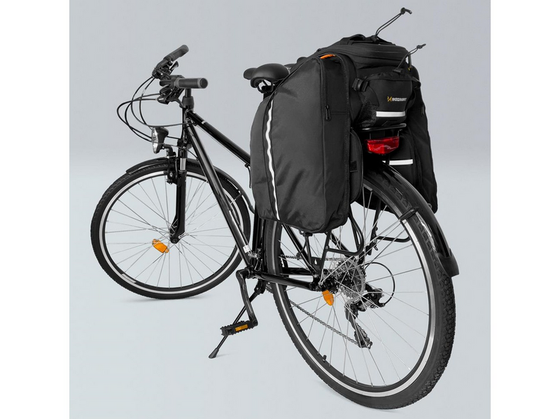 Wozinsky large bike rack bag 35l + rain cover black (WBB19BK)