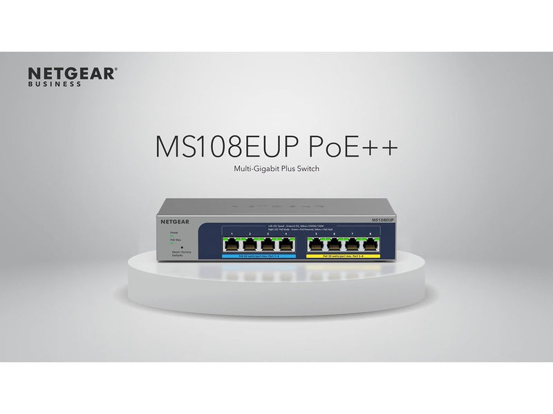 Netgear MS108EUP 8-port Multi-Gigabit (2.5G) Ultra60 PoE++ Ethernet Plus Switch