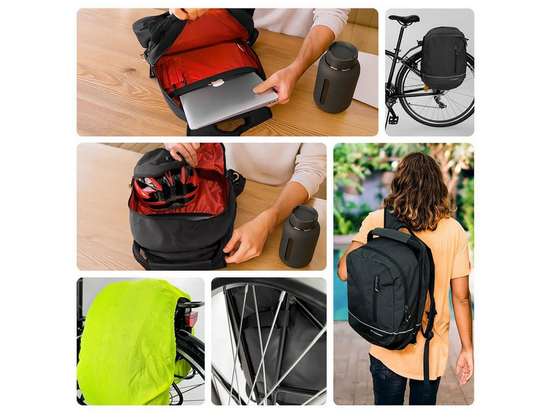 Wozinsky Double Bike Bag Backpack 2in1 30l Black (WBB30BK)
