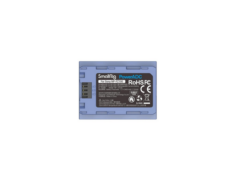 SmallRig 4265 Camera Battery USB-C Rechargable NP-FZ100