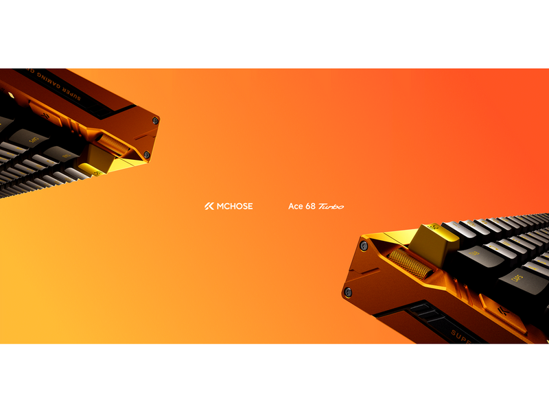 MCHOSE Ace 68 Turbo (Galaxy Orange) - Gaming Tastatur (TKL) - 65% - Englisch (US) - Orange