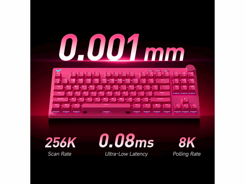MCHOSE Mix 87 Mount Tai Magnetic Hall Effect - Gaming Tastatur (TKL) - 80% - Englisch (US) - Rot