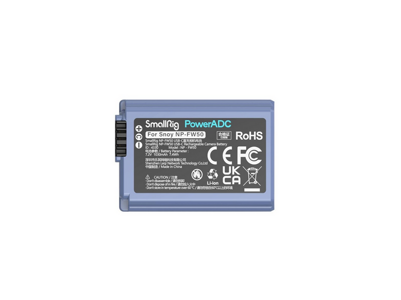 SmallRig 4330 Camera Battery USB-C Rechargable NP-FW50