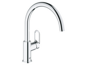 Grohe BauLoop kitchen faucet with swivel spout, chrome