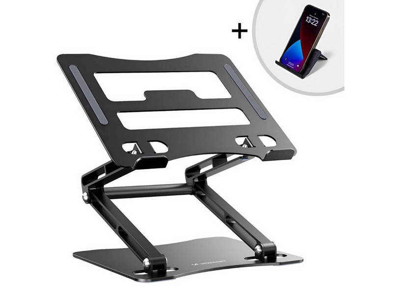 Wozinsky WRS-CPY75DSB Aluminum Laptop and Tablet Stand + Smartphone Stand - Black