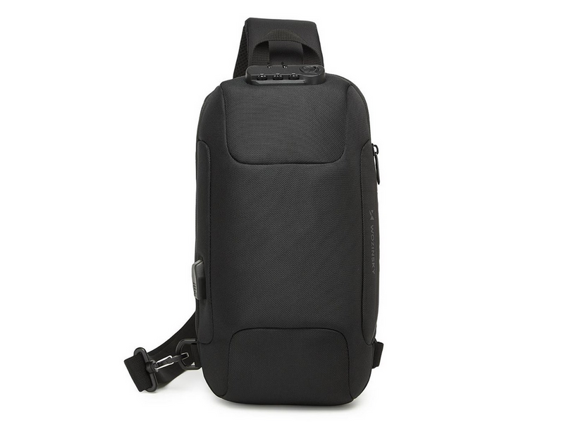 Wozinsky Premium Single Shoulder Anti-Theft City Backpack with Organizer and USB - Black