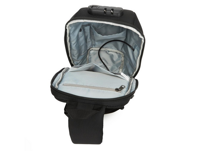 Wozinsky Premium Single Shoulder Anti-Theft City Backpack with Organizer and USB - Black